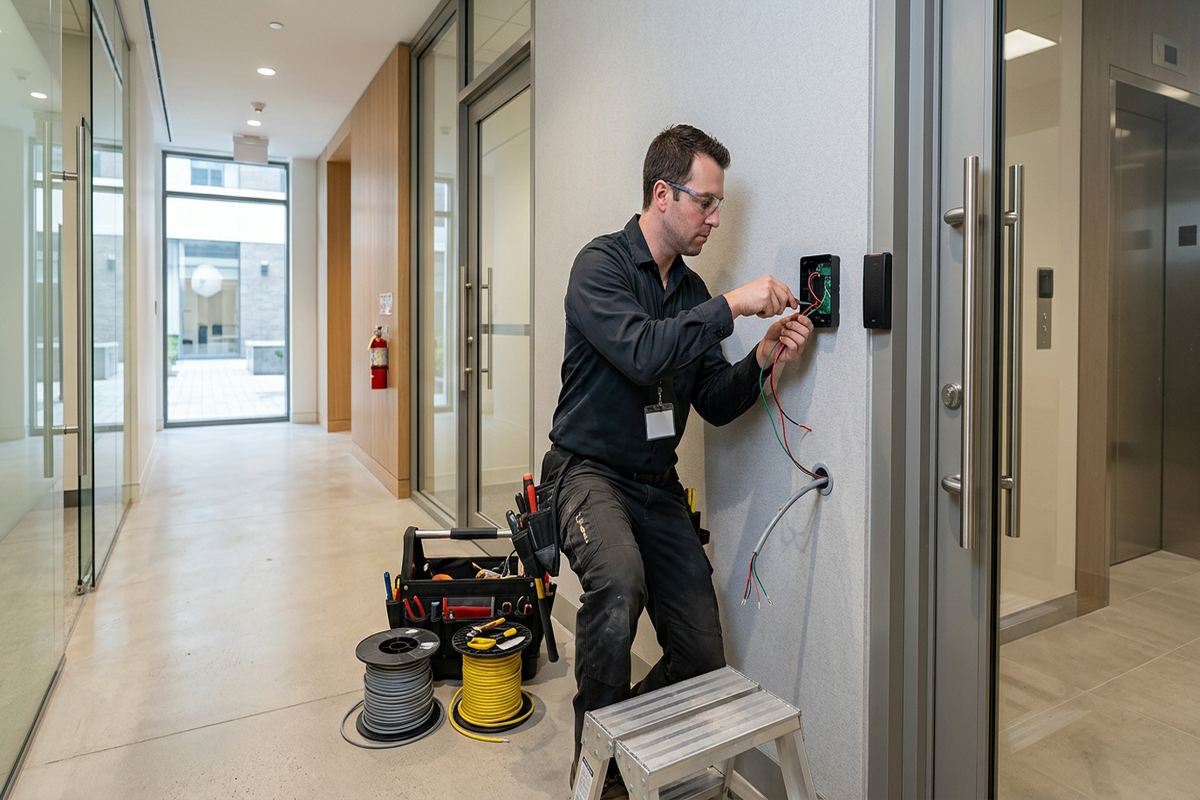 Key fob access systems being performed by a UnifiedLink low-voltage technician
