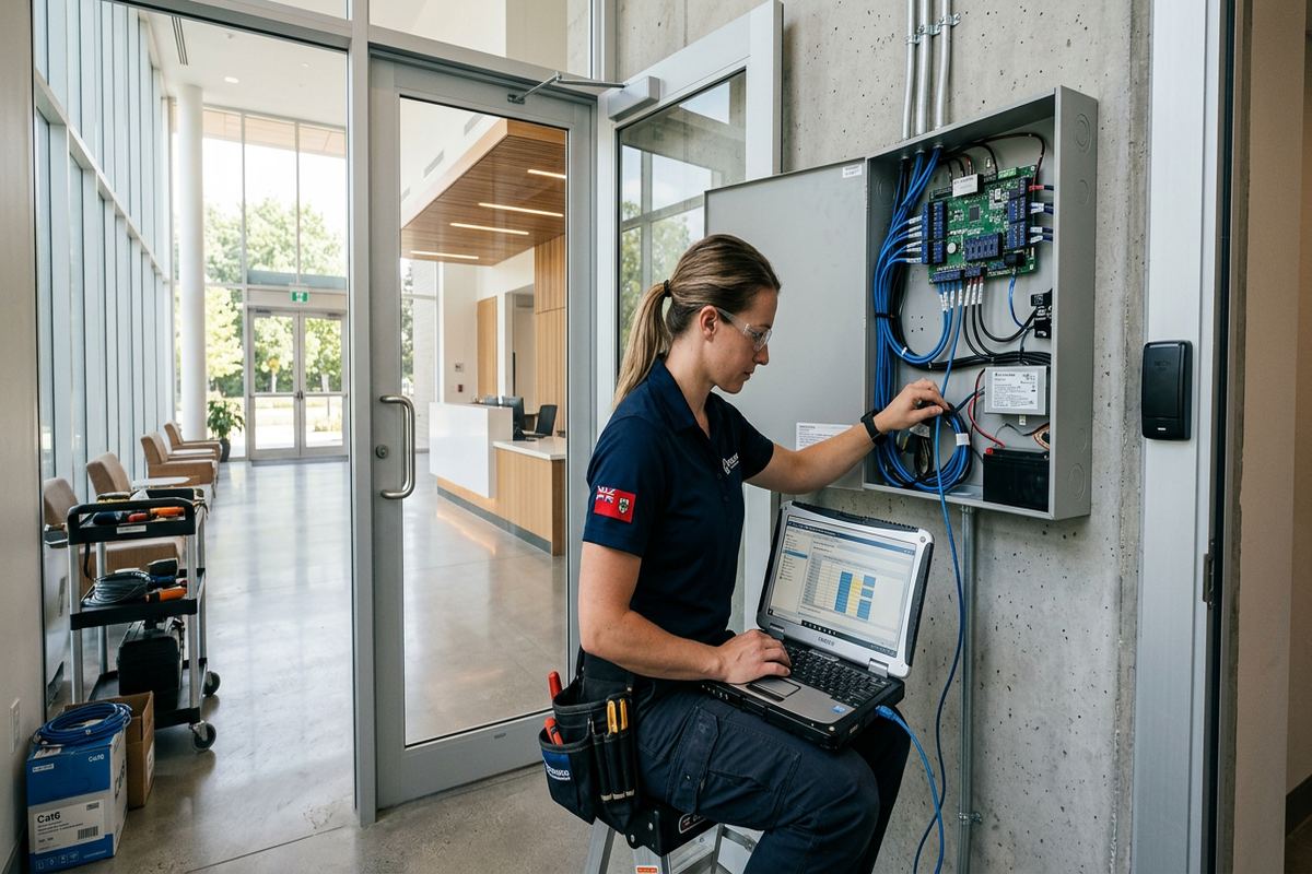 Access schedule configuration being performed by a UnifiedLink low-voltage technician