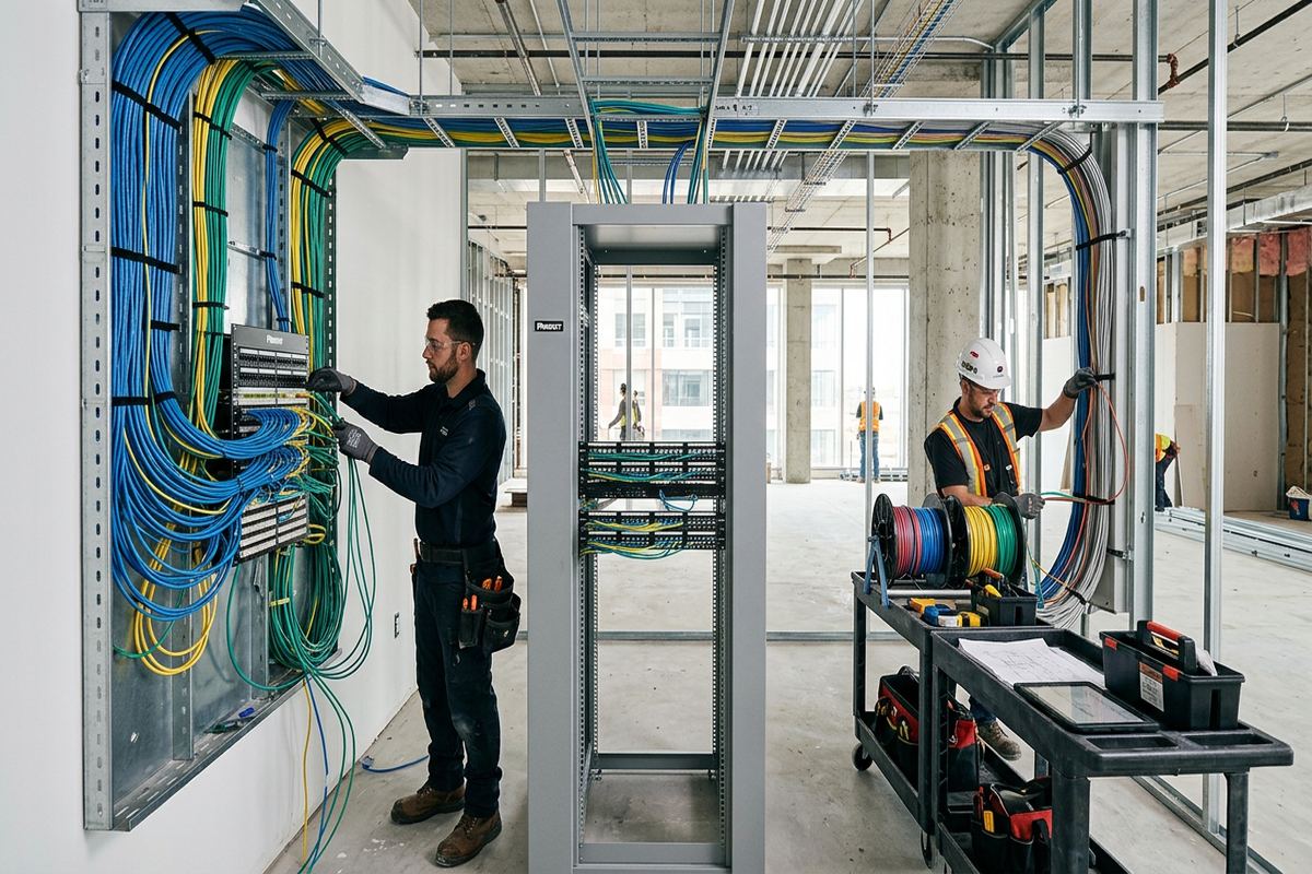 Project management for low-voltage systems being performed by a UnifiedLink low-voltage technician