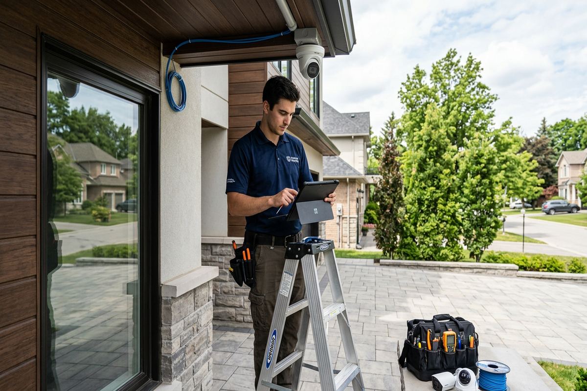 Camera motion zone configuration being performed by a UnifiedLink low-voltage technician